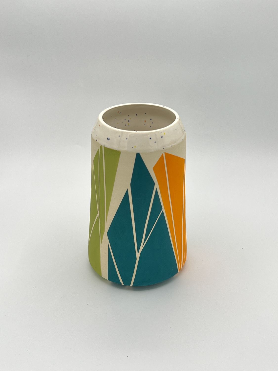 Colourful Vase with Speckled Top, Size: Small