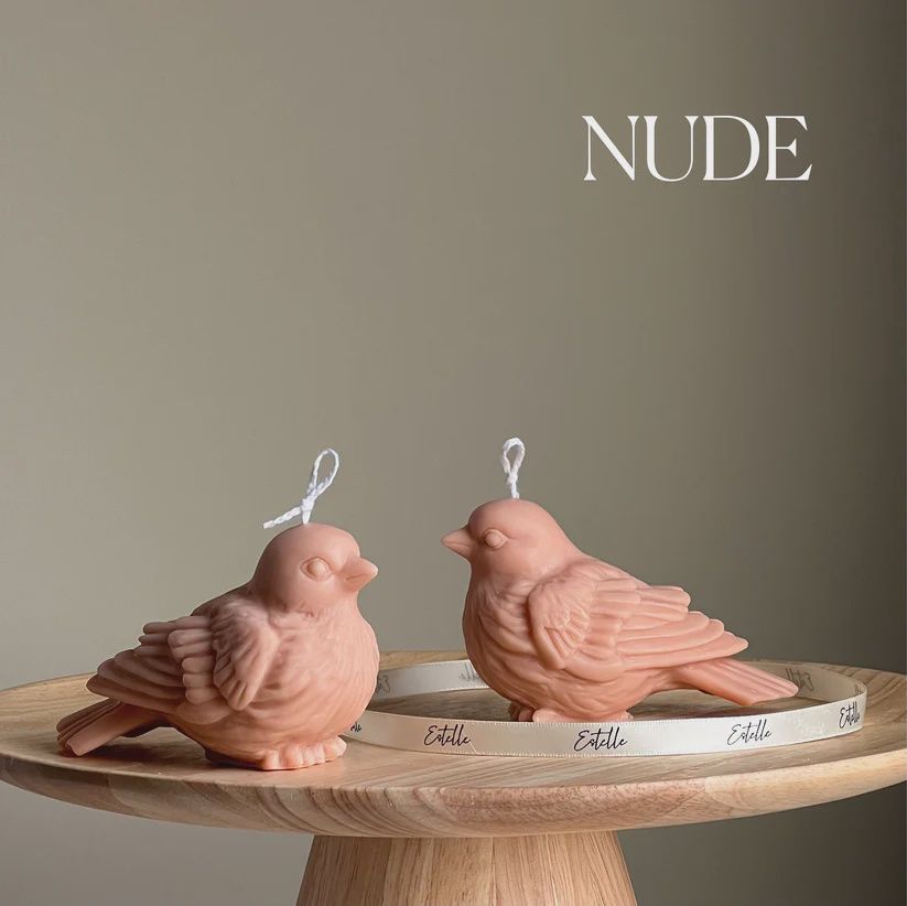 Cute Bird Candle, Colour: Nude