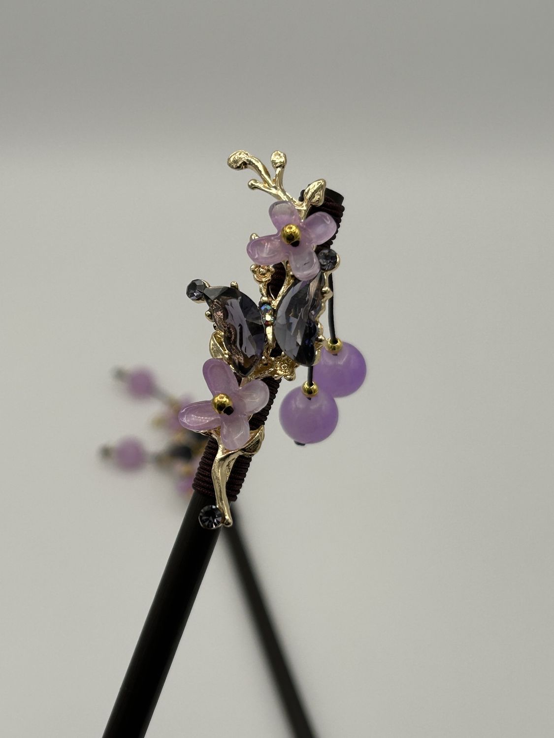 Hairstick, Colour: Purple Butterfly