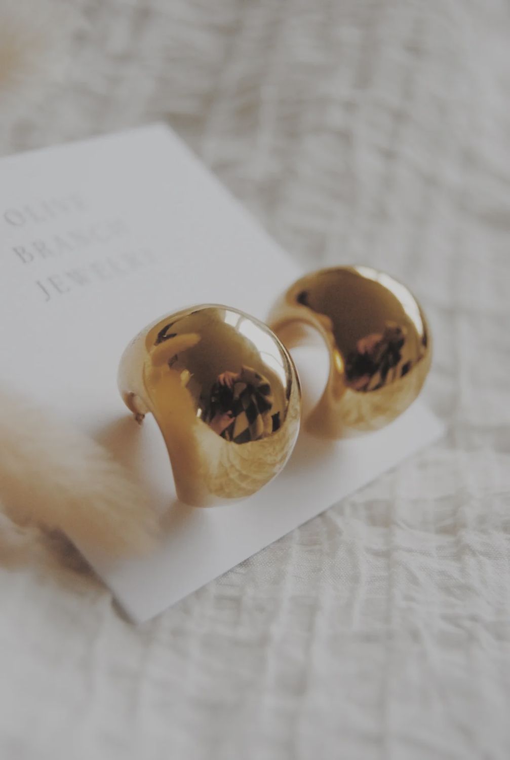 Round Chunky Stud Earrings, Colour: Gold