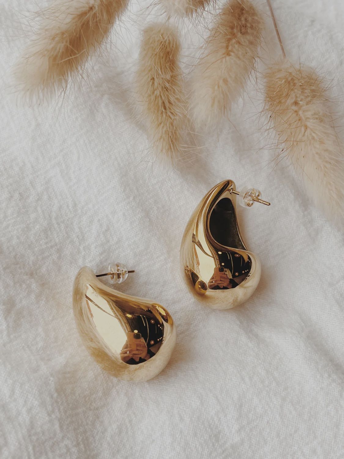 BV Drop Earrings Large, Colour: Gold