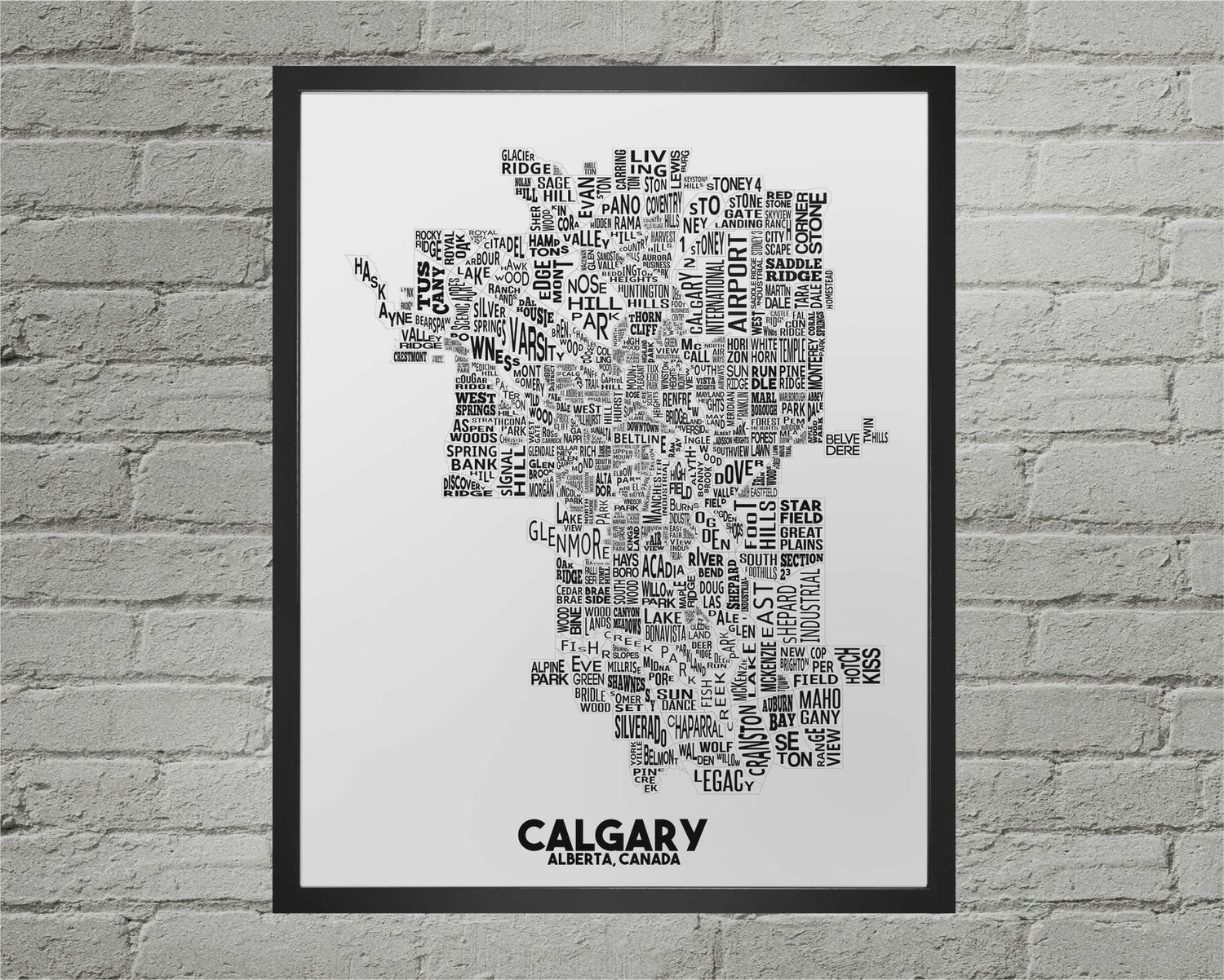 Calgary Neighbourhood Map Print