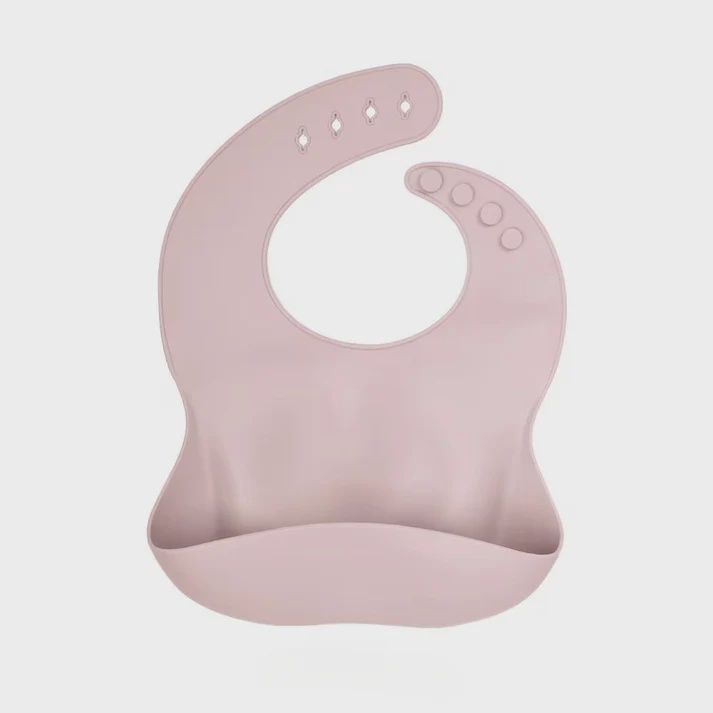 Silicone Adjustable Baby Bib, Colour: Dusty Pink
