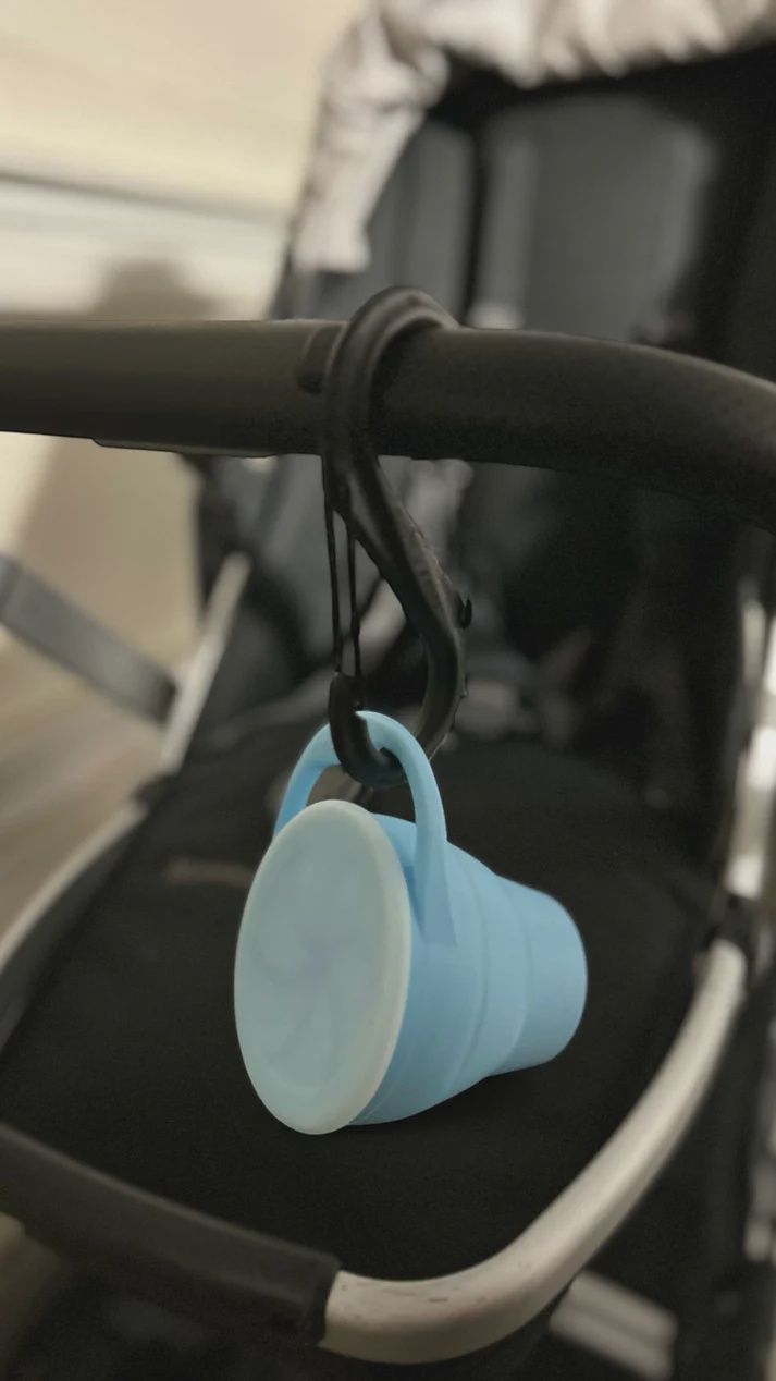 Collapsible snack cup with lid, Colour: Sky Blue