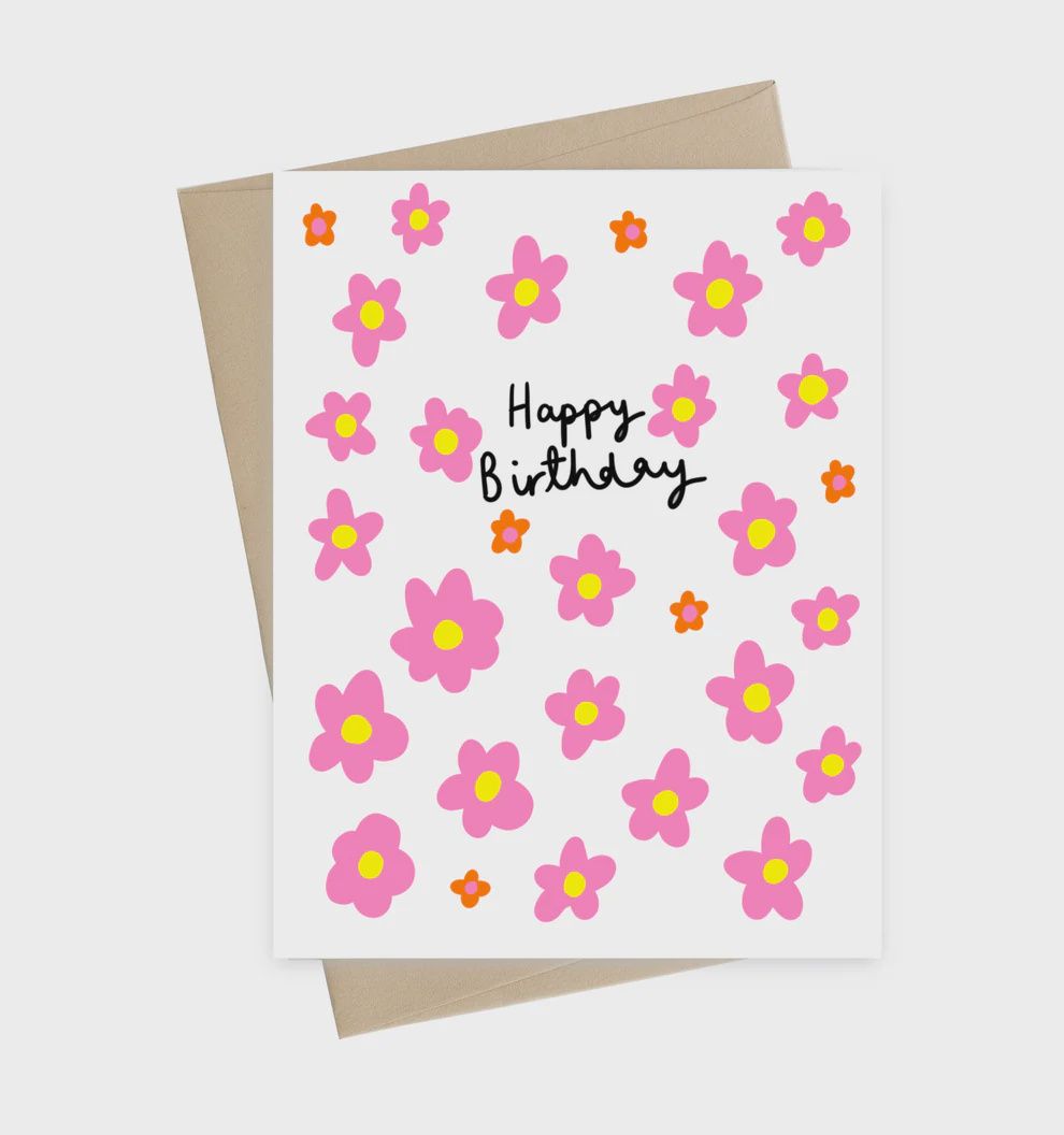 Bright Pink Flower Birthday