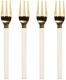 Dessert Forks Set of 4 - Ivory-Gold