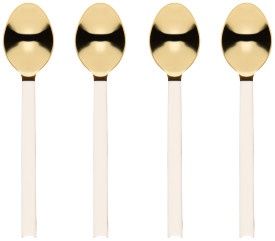 Dessert Spoons Set of 4 - Ivory/Gold