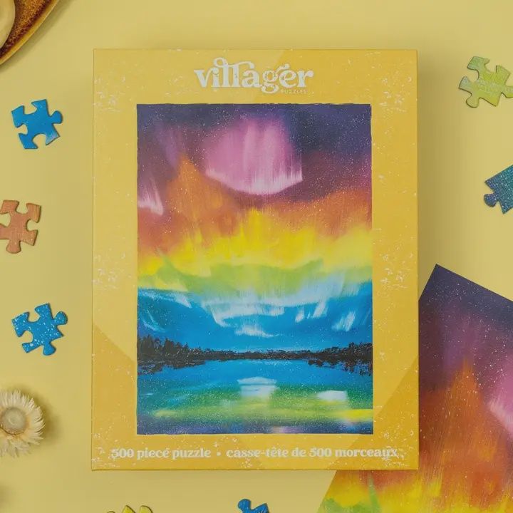 Rainbow Northern Lights 500-Piece Puzzle | Canadian Artist