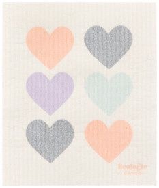 Pastel Hearts Swedish Dishcloth