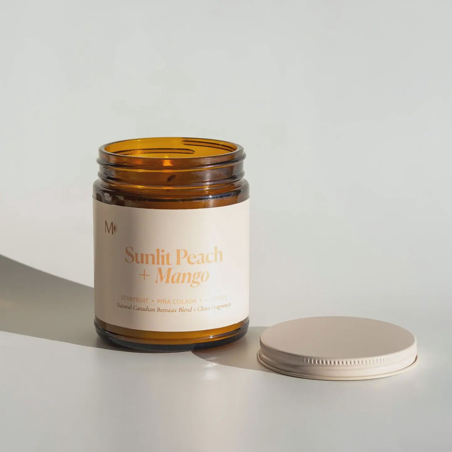 Sunlit Peach + Mango | Canadian Beeswax Candle
