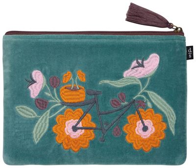 Petal Power Embroidered Flat Pouch