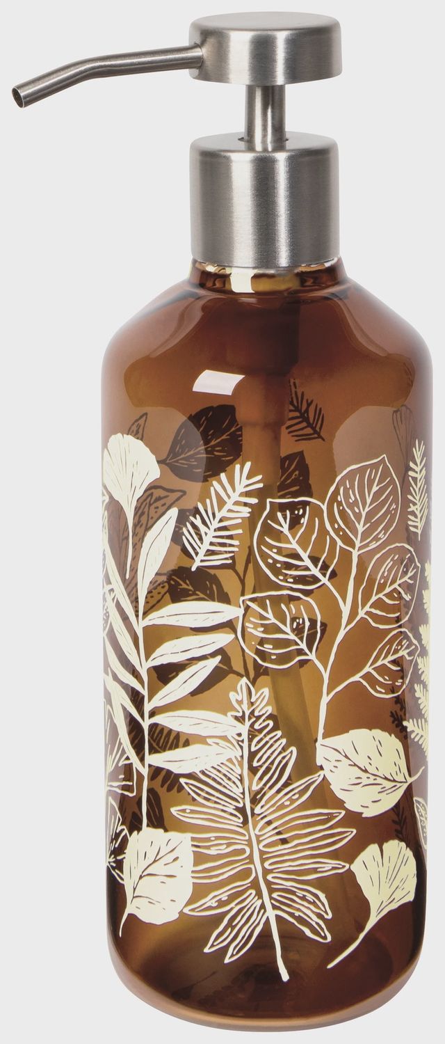 Fern &amp; Frond Glass Soap Pump