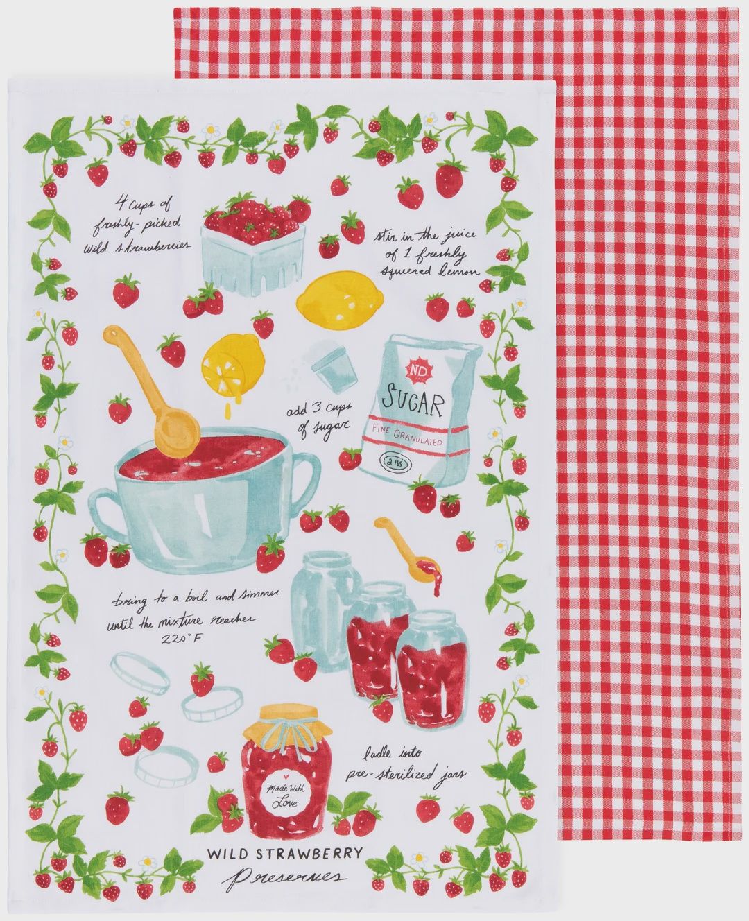Jam Recipe Dishtowels Set of 2