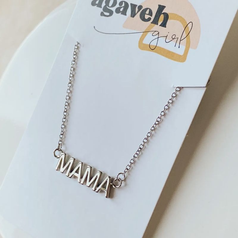 Simple Mama Necklace | Silver Uppercase Mama