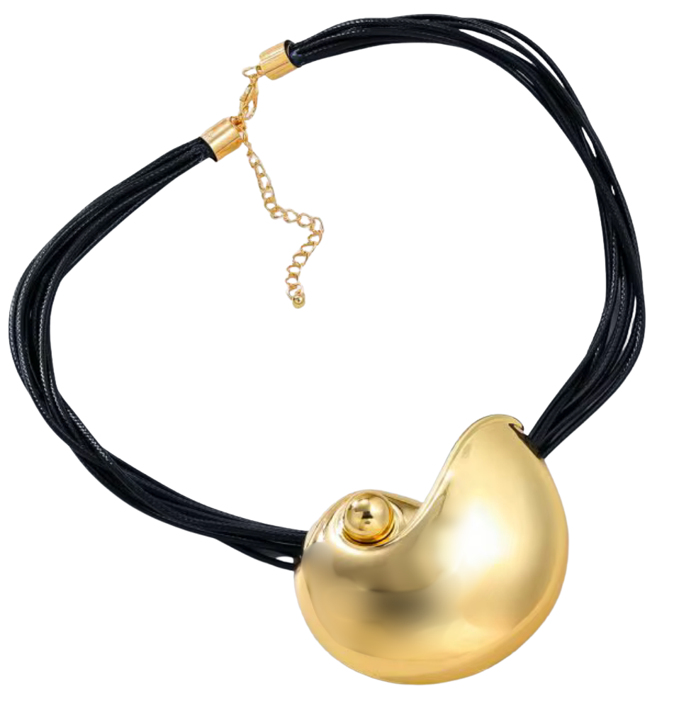 Editorial Conch Recycled Shell and Cord Necklace: Yellow Gold / Necklace
