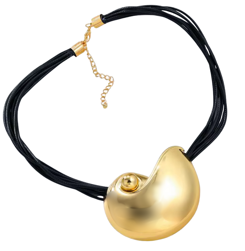 Editorial Conch Recycled Shell and Cord Necklace: Yellow Gold / Necklace