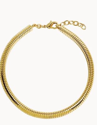 Tobogas, Cobra Omega Collar Necklace- Steel: Gold plated