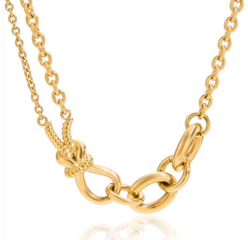 Double Knot - 18K Gold Chain Necklace- Waterproof