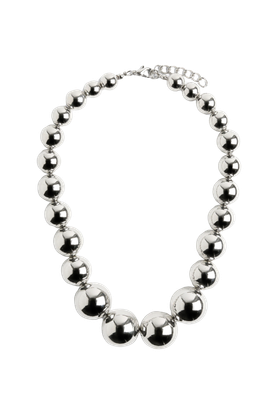 Elysian- Bead Necklace- Steel 14K-Waterproof Cascading sizes: Silver