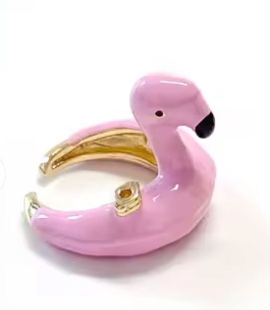 Pool Floating Enamel Ring- Rubber Duck or Flamingo: Flamingo