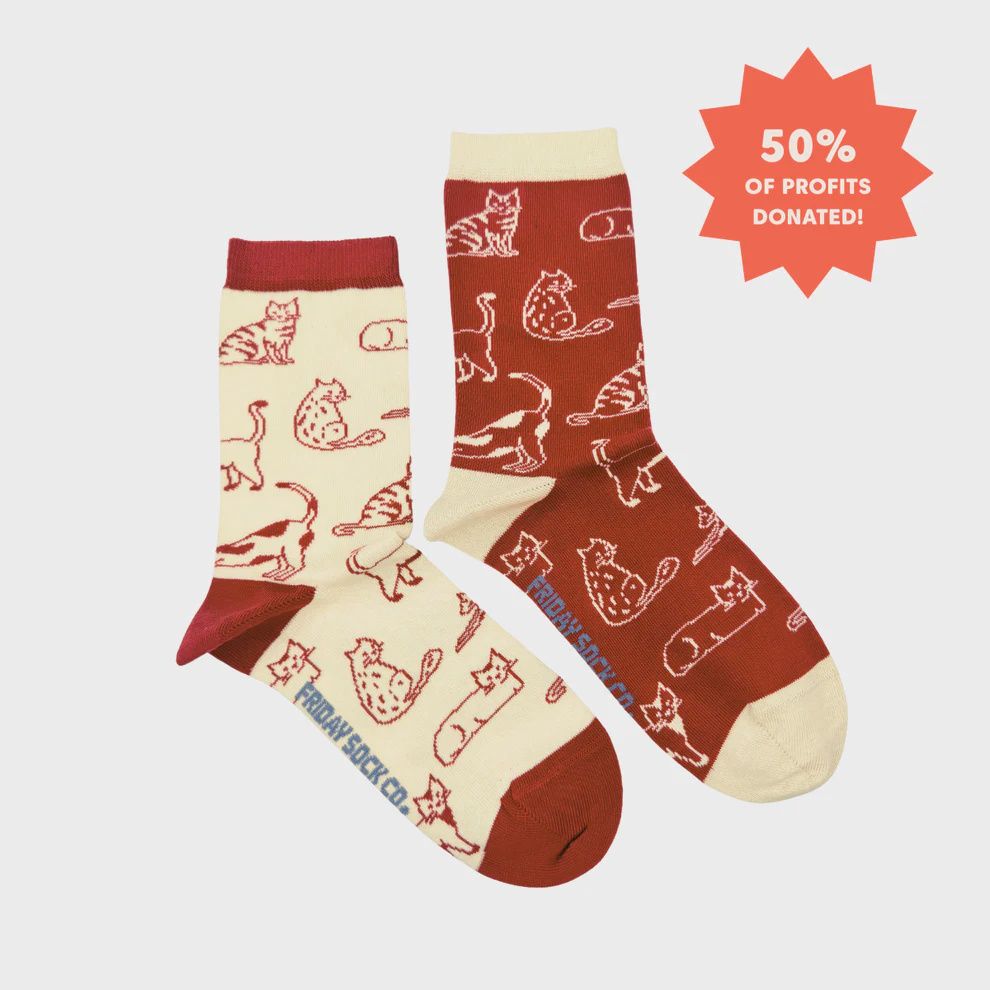 Women's Cats This Did Good Mismatched Crew Socks