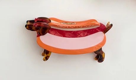 Dachshund Claw Clip Red Hot Dog
