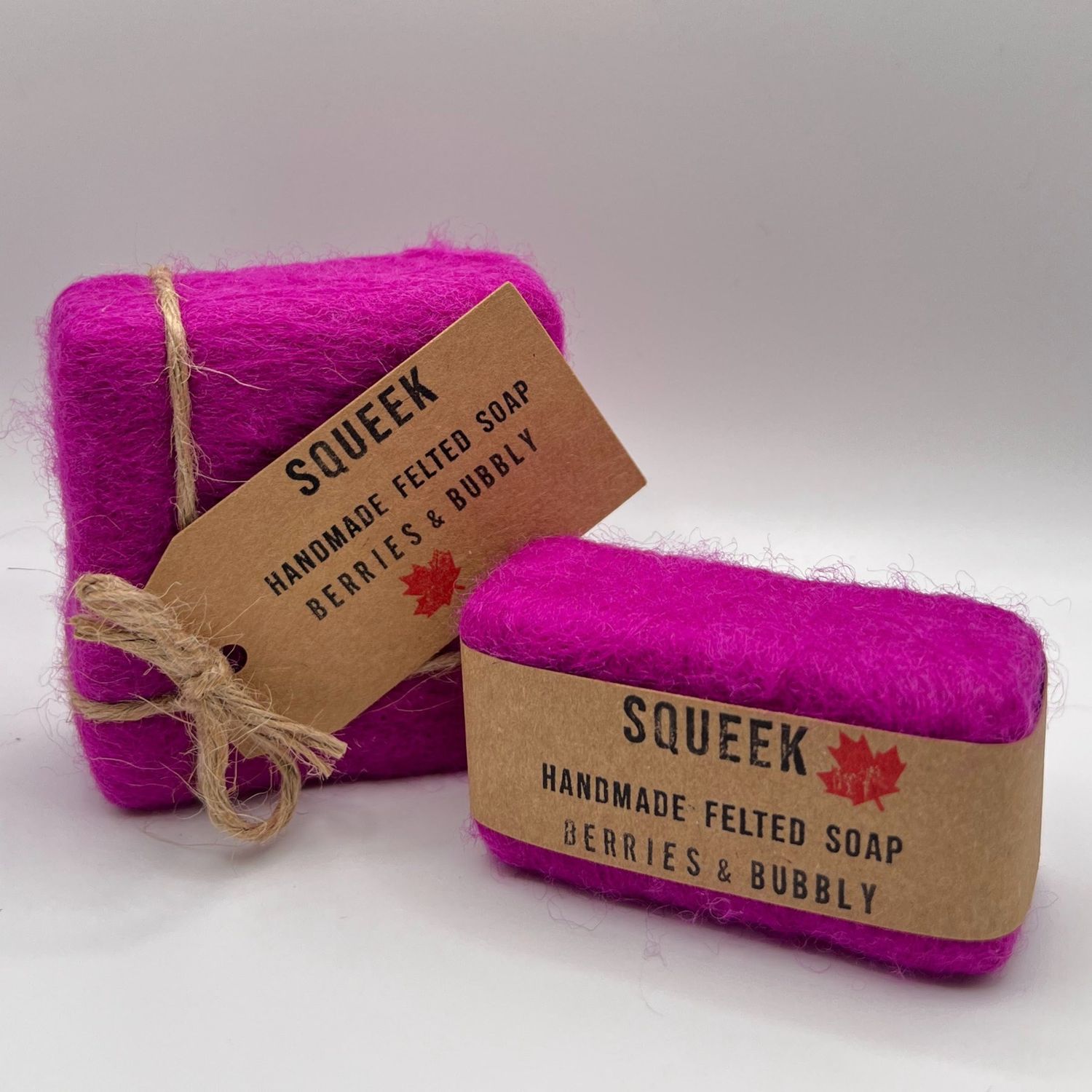 Squeek Felted Soap - Berries &amp; Bubbly Half Bar