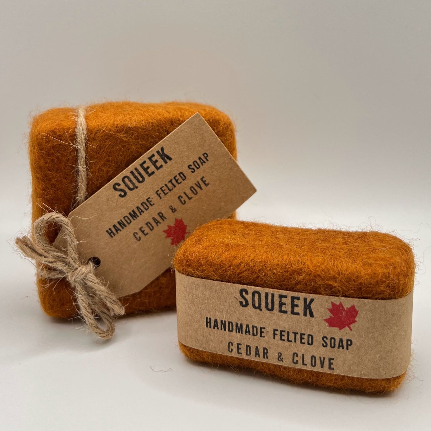 Squeek Felted Soap - Cedar &amp; Clove Full Bar