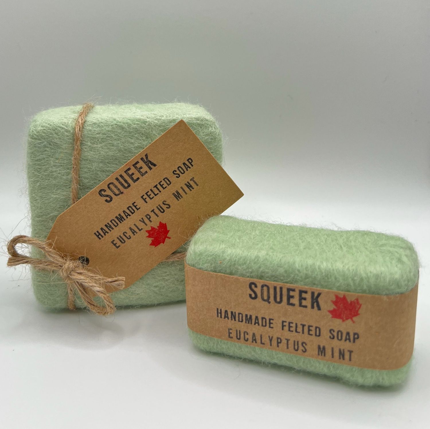 Squeek Felted Soap - Eucalyptus Mint Half Bar