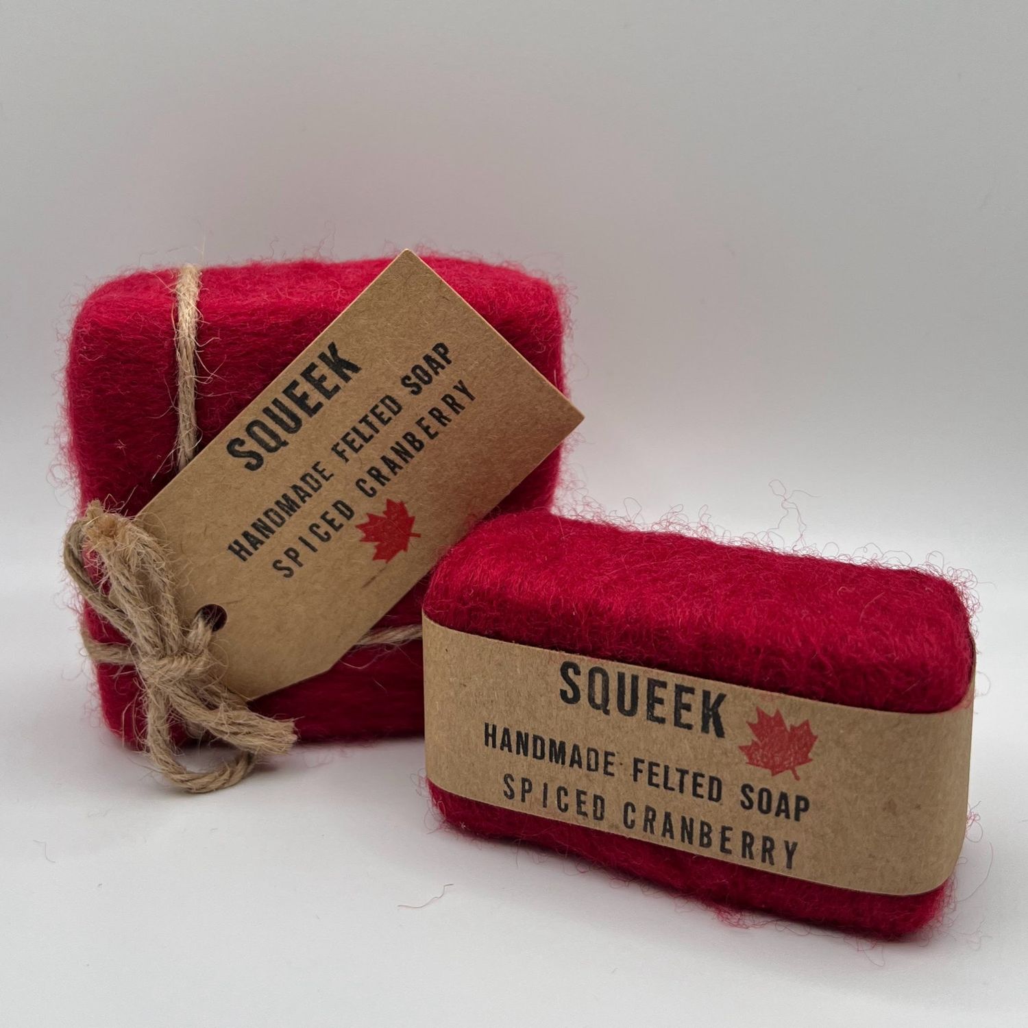 Squeek Felted Soap - Spiced Cranberry Full Bar