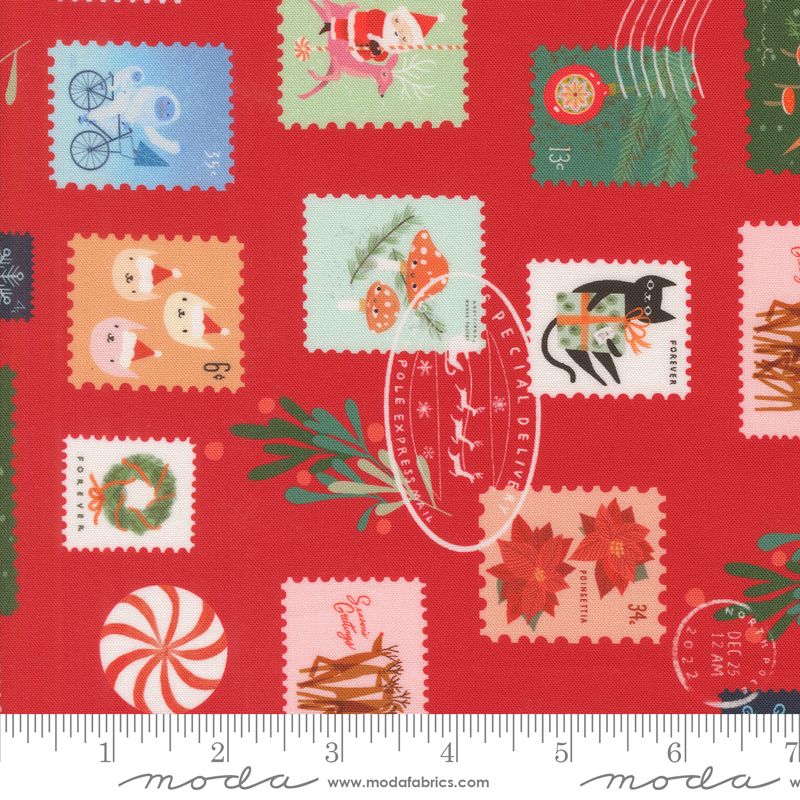Christmas Stamps in Red