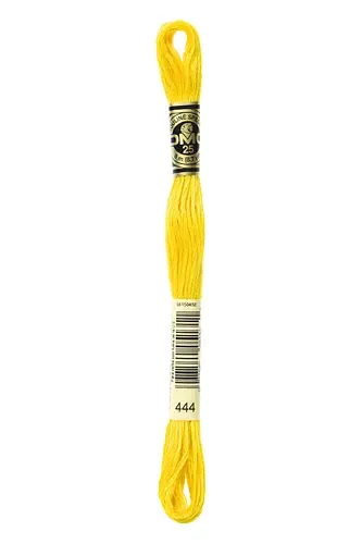 Embroidery Floss in Bright Yellow 444