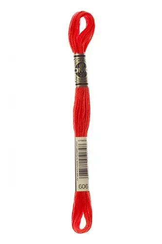 Embroidery Floss in Bright Red 606