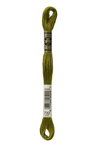 Embroidery Floss in Light Bronzed Green 732 
