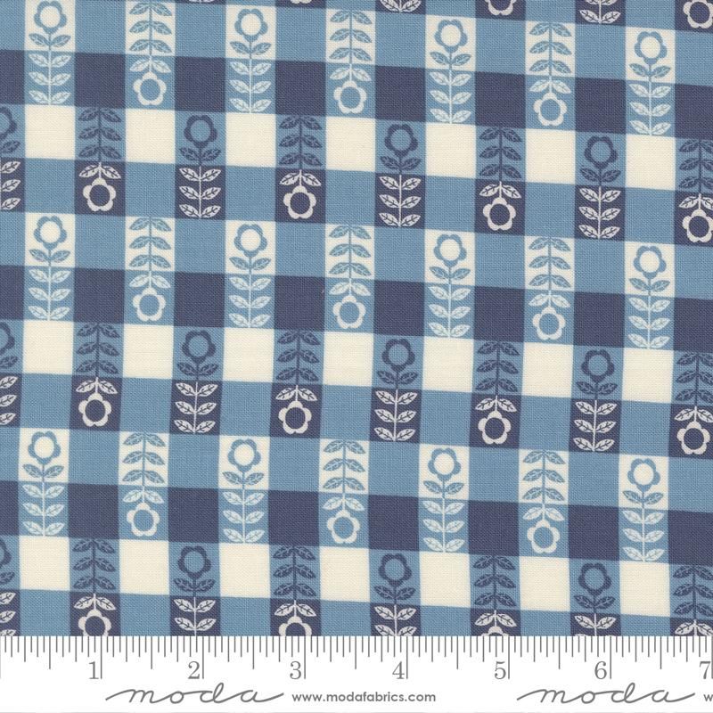 Flower Plaid in Sky