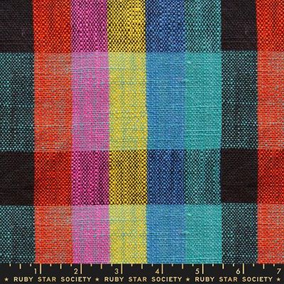 Sunshine Toweling Picnic Plaid in Black 16”