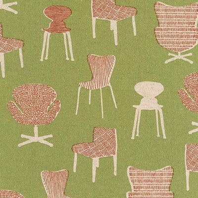SALE Chairs in Green Linen Canvas