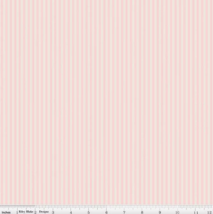 1/8” Stripe in Pink Dogwood on Ivory