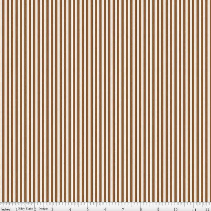 1/8” Stripe in Teddy Bear on Ivory