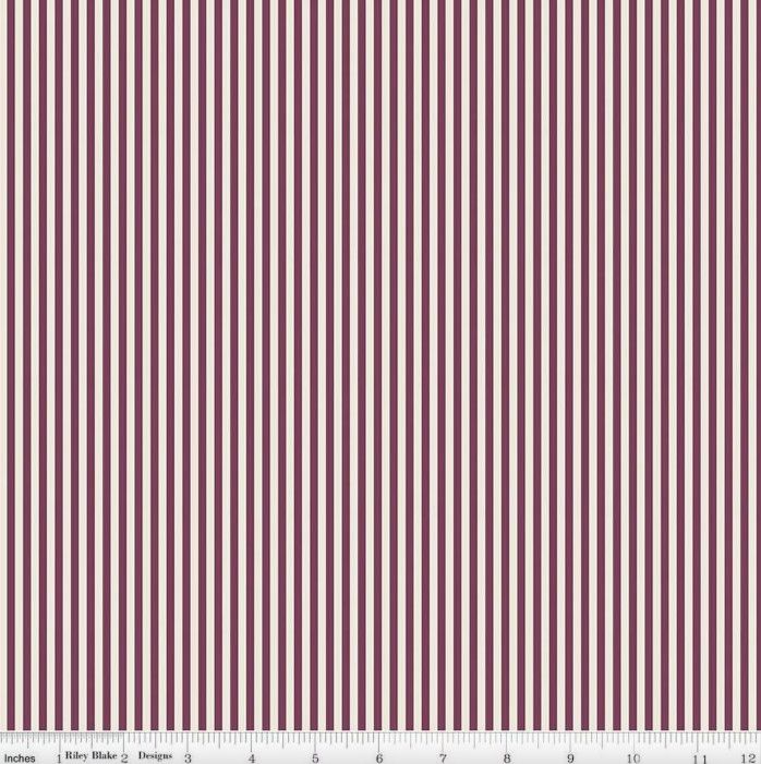 1/8” Stripe in Sangria on Ivory