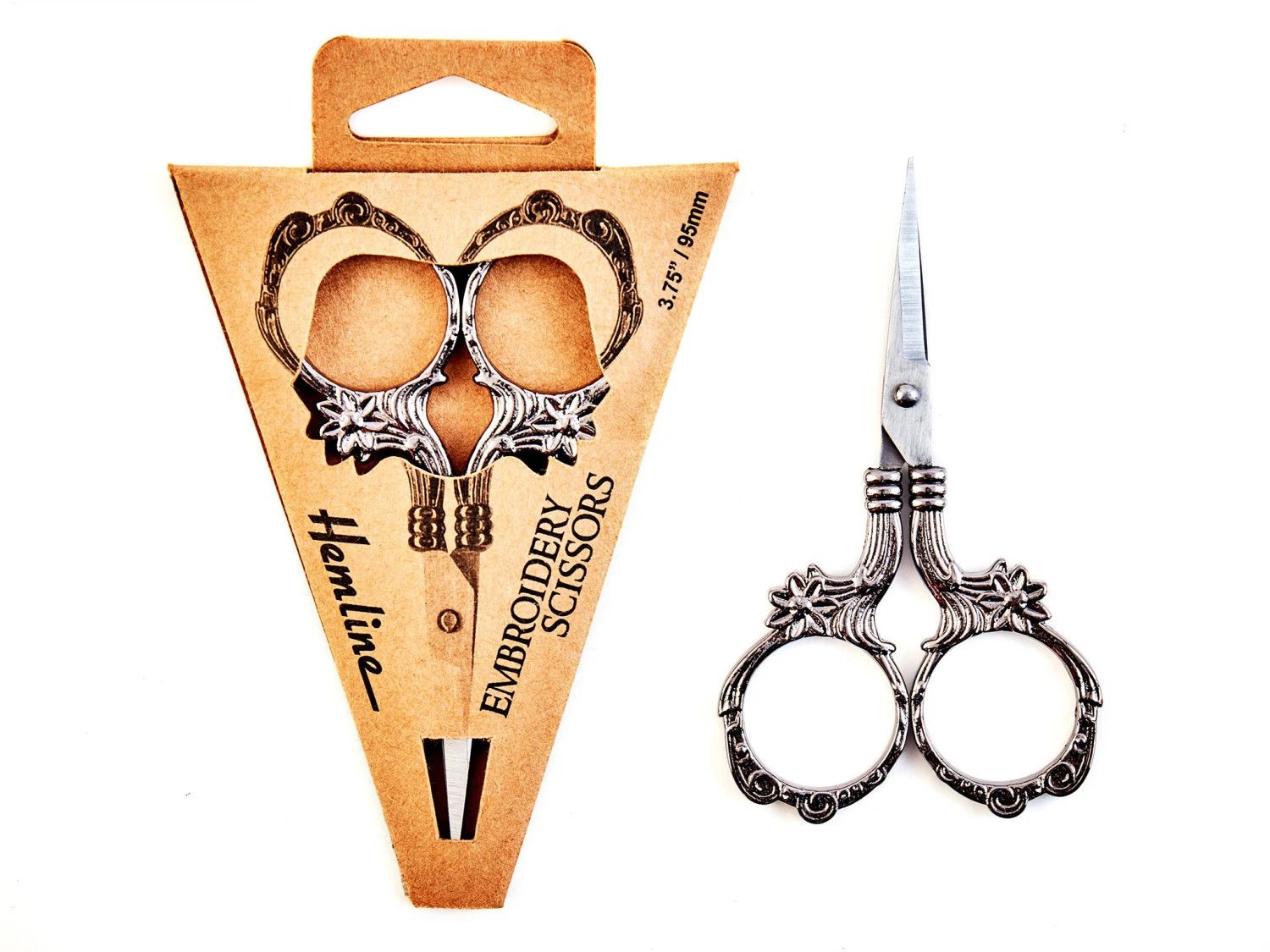Floral Embroidery Scissors in Gun Metal