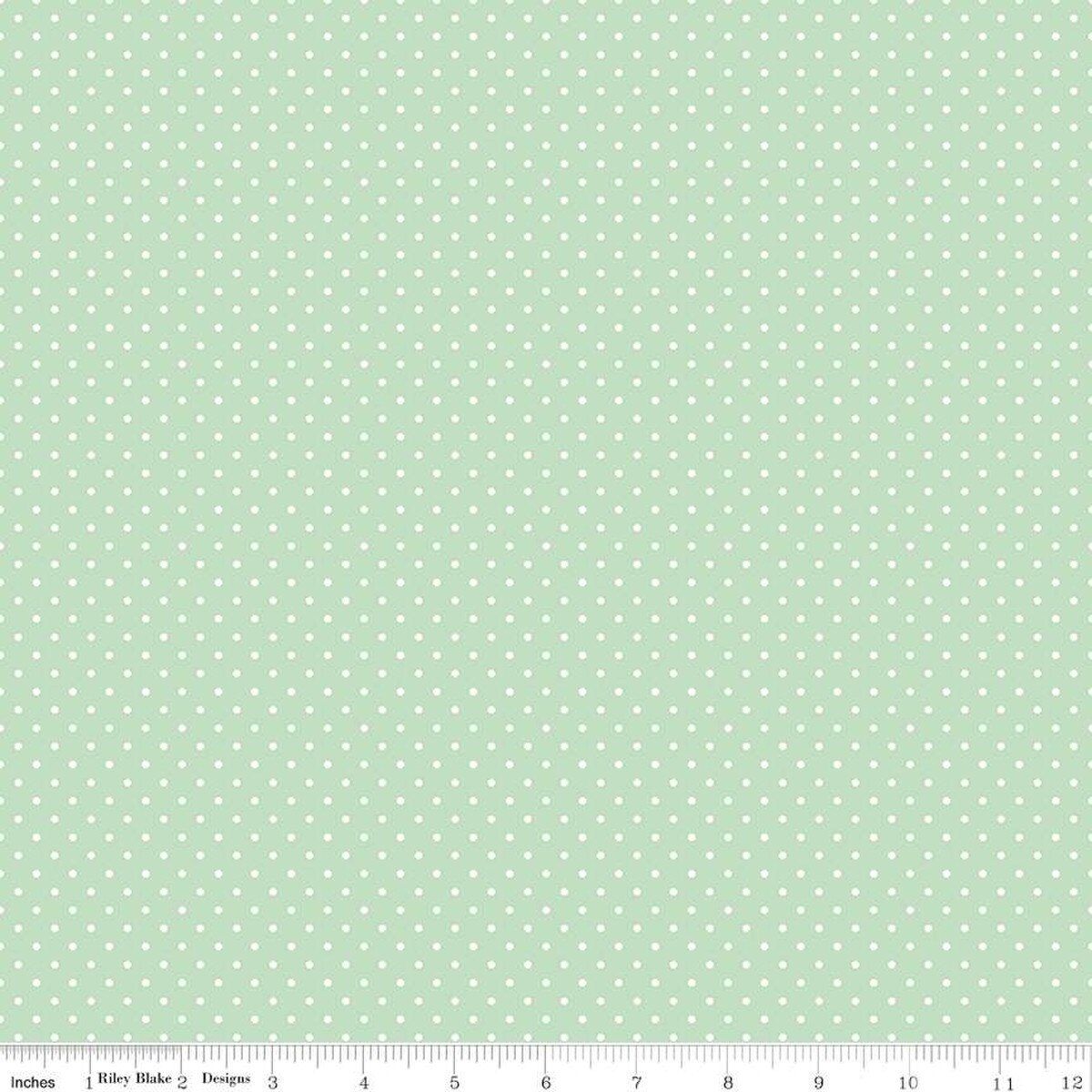Swiss Dot in White on Sweet Mint