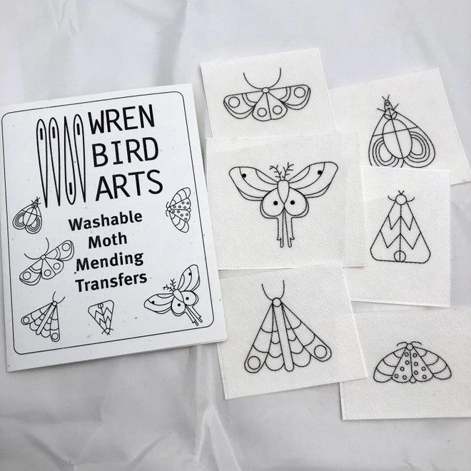 Moth Mending Embroidery Transfers