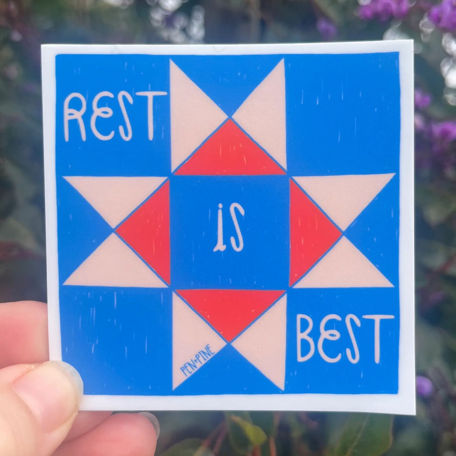 Rest is Best Quilt Block Sticker