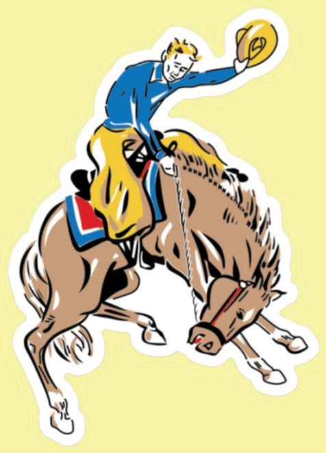 Buckin' Bronco Cowboy Sticker