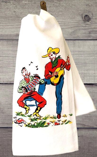 Singing Cowboys Flour Sack Dish Towel