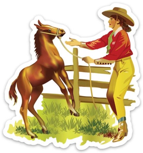 Cowgirl Wrangler Sticker