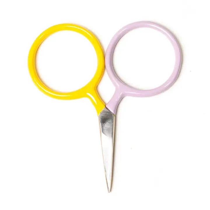 Two-Tone Circle Mini Scissors in Lilac/Yellow