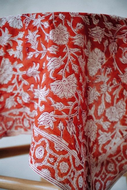 Kalamkari Bandana in Tiger Lily
