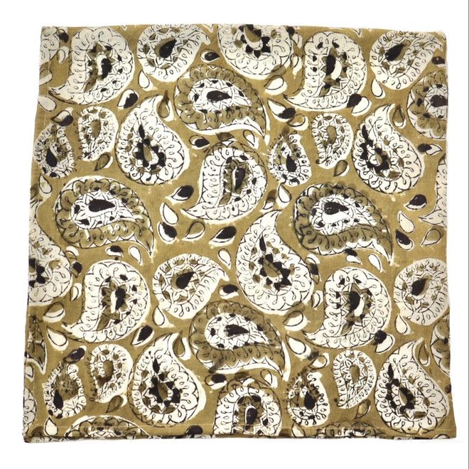 Kalamkari Bandana in Emerald Wine